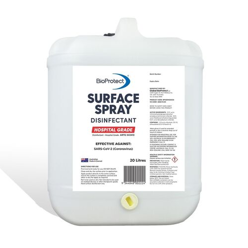 BioProtect Hospital Grade Disinfectant – Surface Spray 20L
