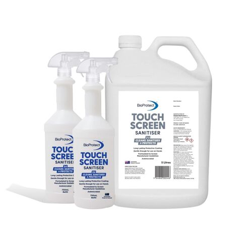 BioProtect Touch Screen Sanitiser 5L / 2x Empty Spray Bottles